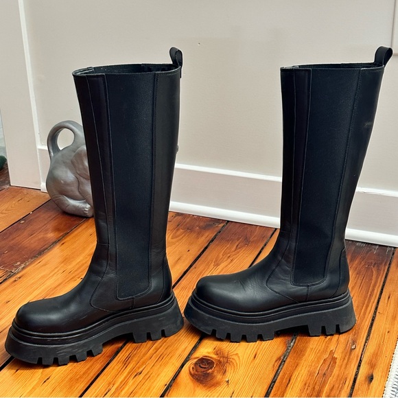 ALOHAS Go Getter Leather Tall Platform Chelsea Boot Black Women’s 8 - Picture 8 of 11